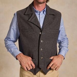 Schaefer Outfitter Cattle Baron Wool Vest in Gray Men's Size XL